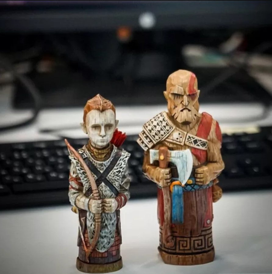 God of War Statue Pair for Dramatic Mythic Display
