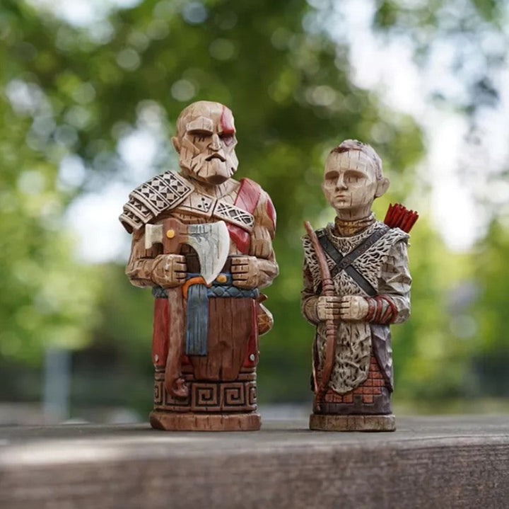 God of War Statue Pair for Dramatic Mythic Display