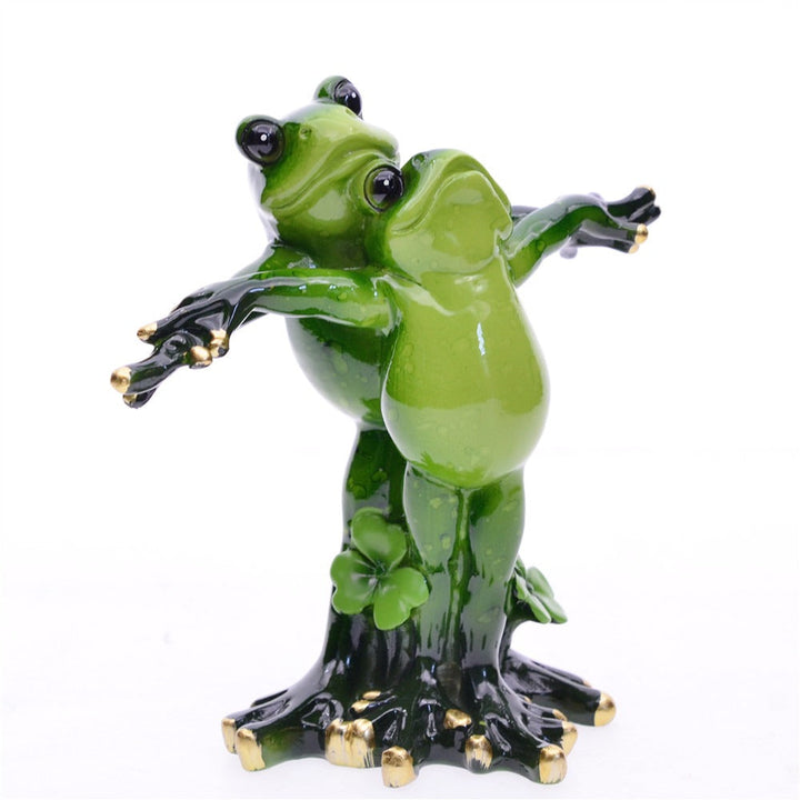 Garden Frog Couple Resin Decor for Whimsical Charm