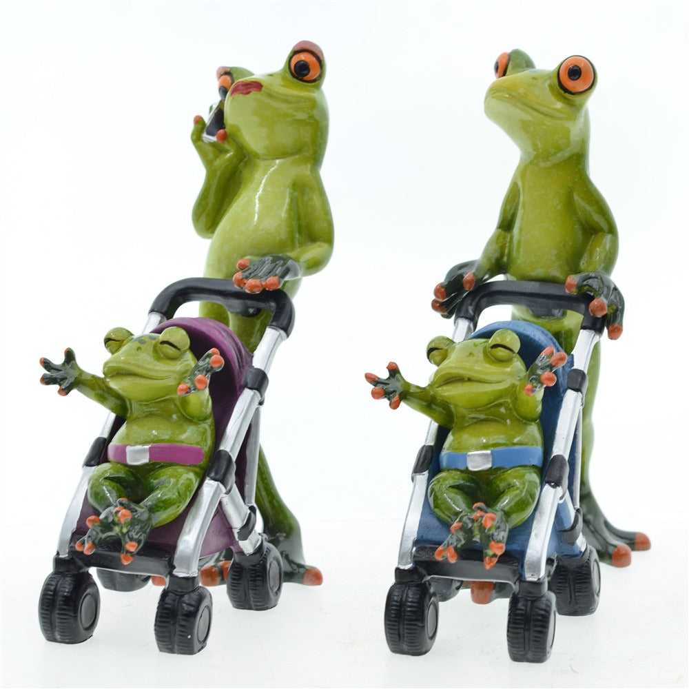 Frog Family Garden Statue Set for Whimsical Home Décor