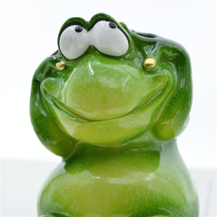 Frog Garden Decor Set of Three Playful Resin Figures