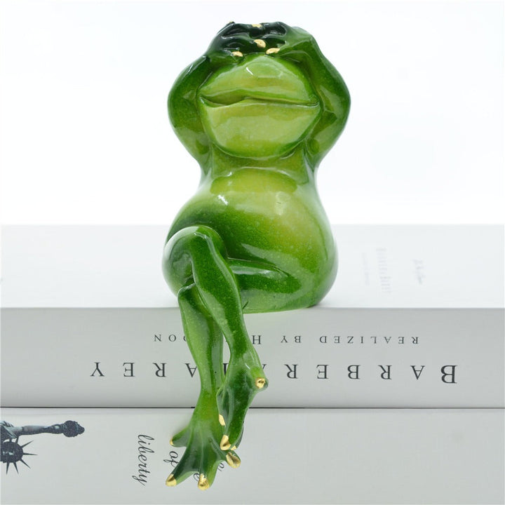 Frog Garden Decor Set of Three Playful Resin Figures
