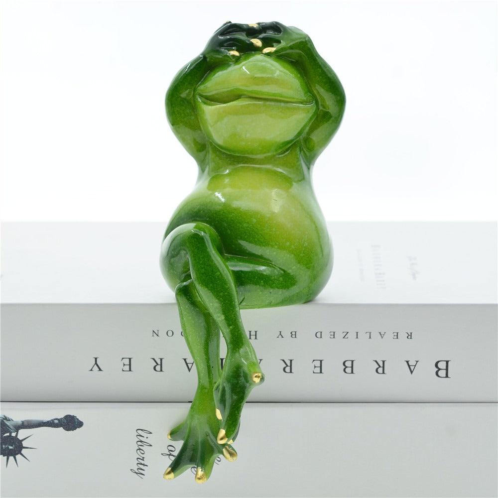 Frog Garden Decor Set of Three Playful Resin Figures