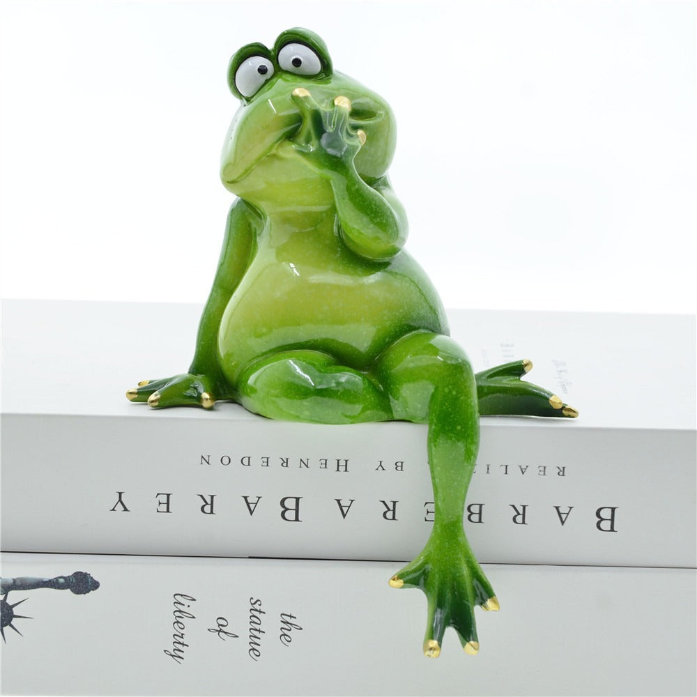 Frog Garden Decor Set of Three Playful Resin Figures