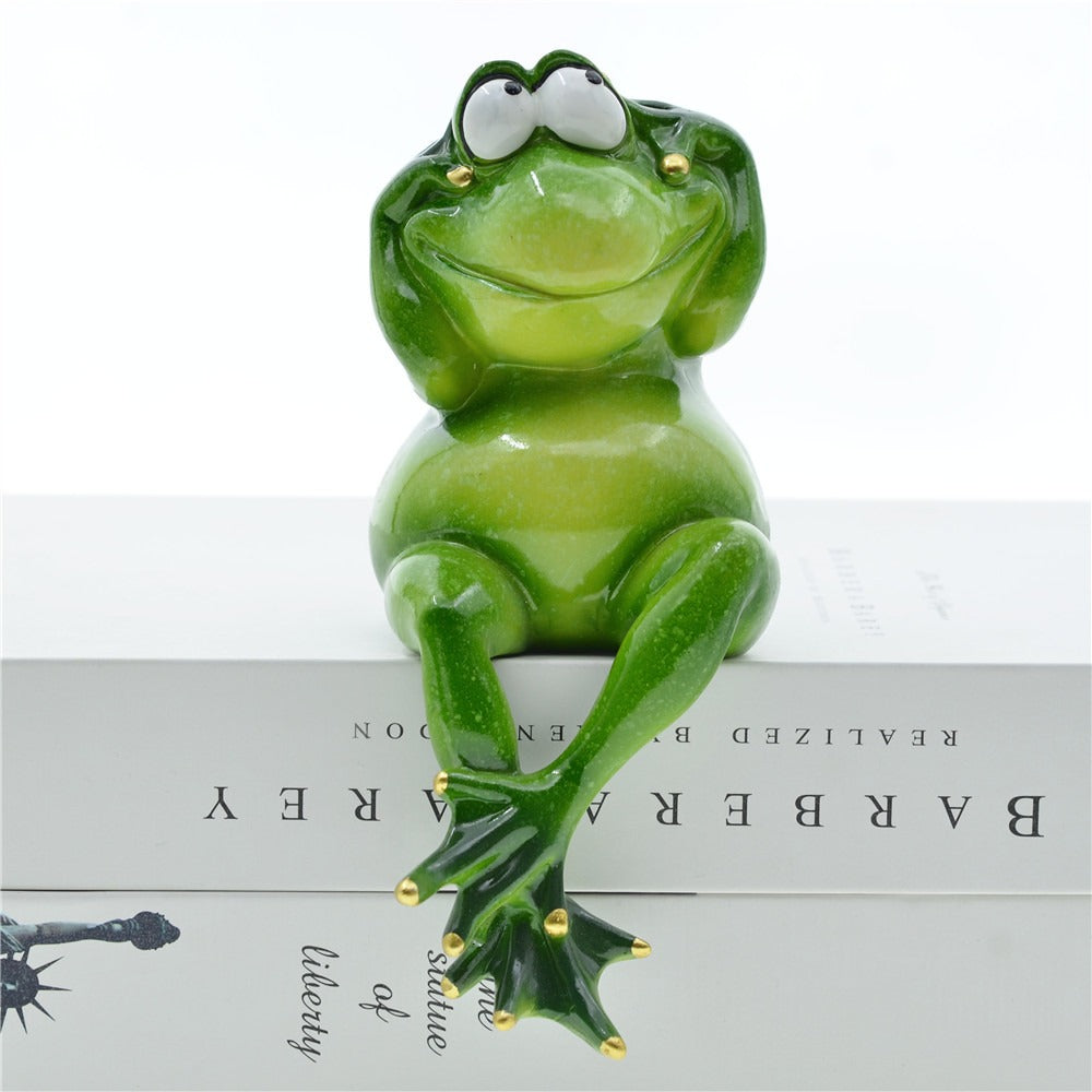 Frog Garden Decor Set of Three Playful Resin Figures