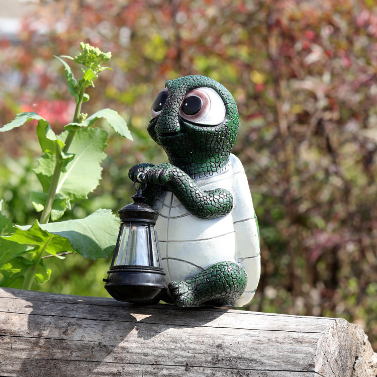 Garden Turtle Lantern Ornament for Whimsical Decor