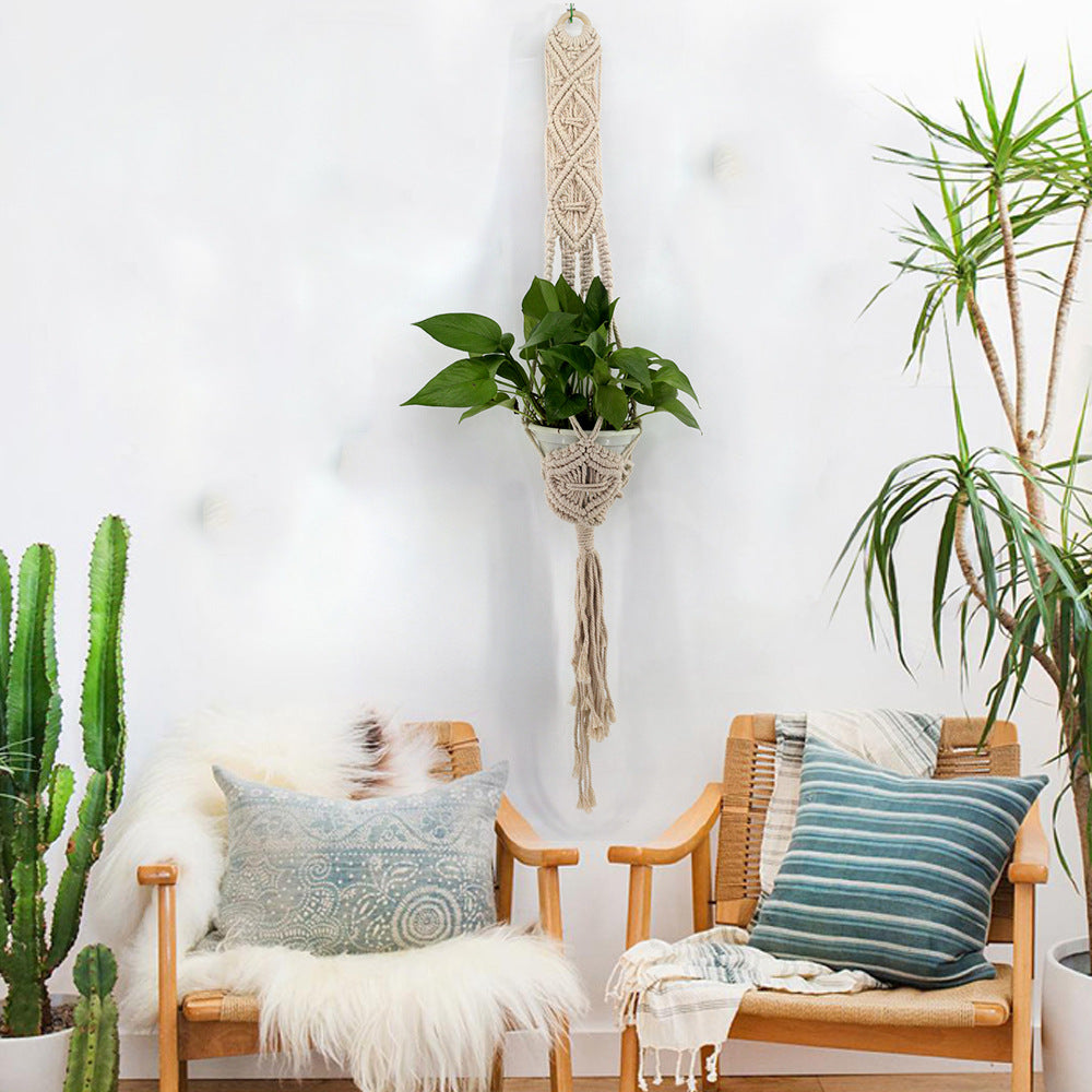 Macrame Plant Hanger for Space-Saving Natural Greenery
