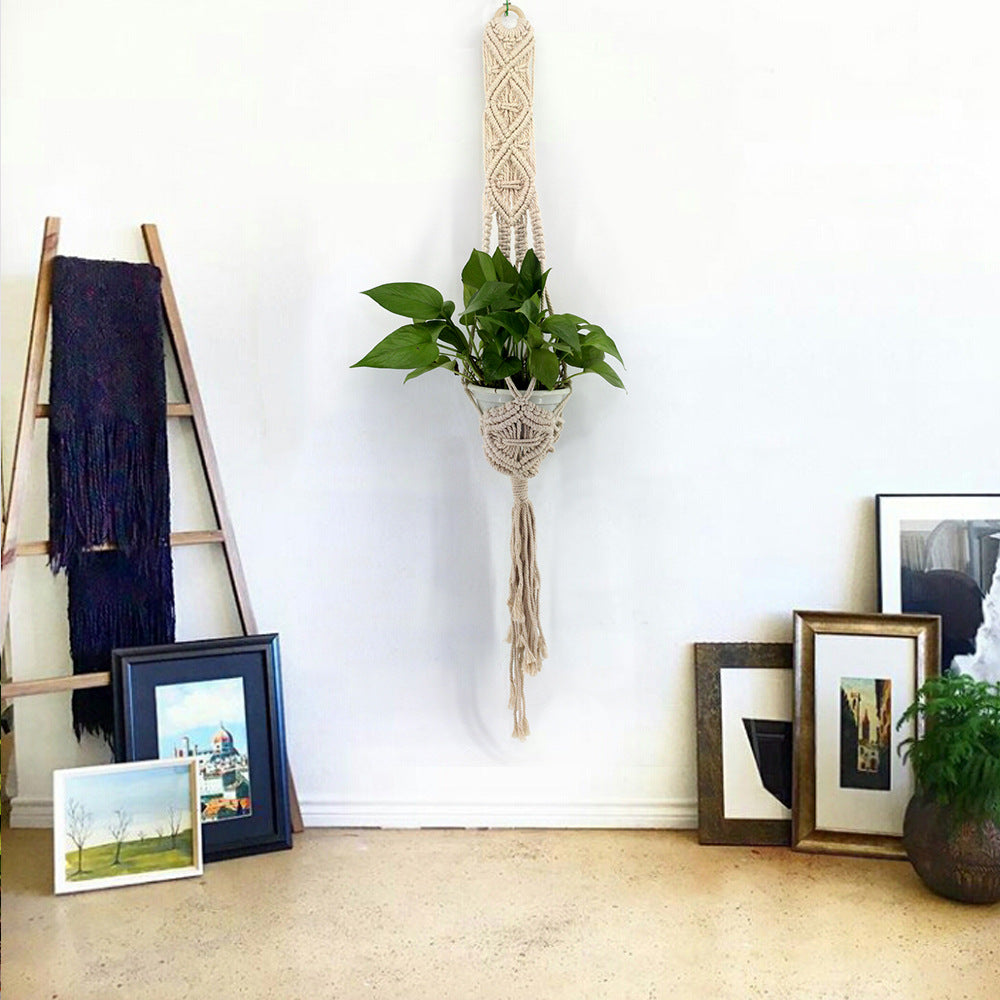 Macrame Plant Hanger for Space-Saving Natural Greenery