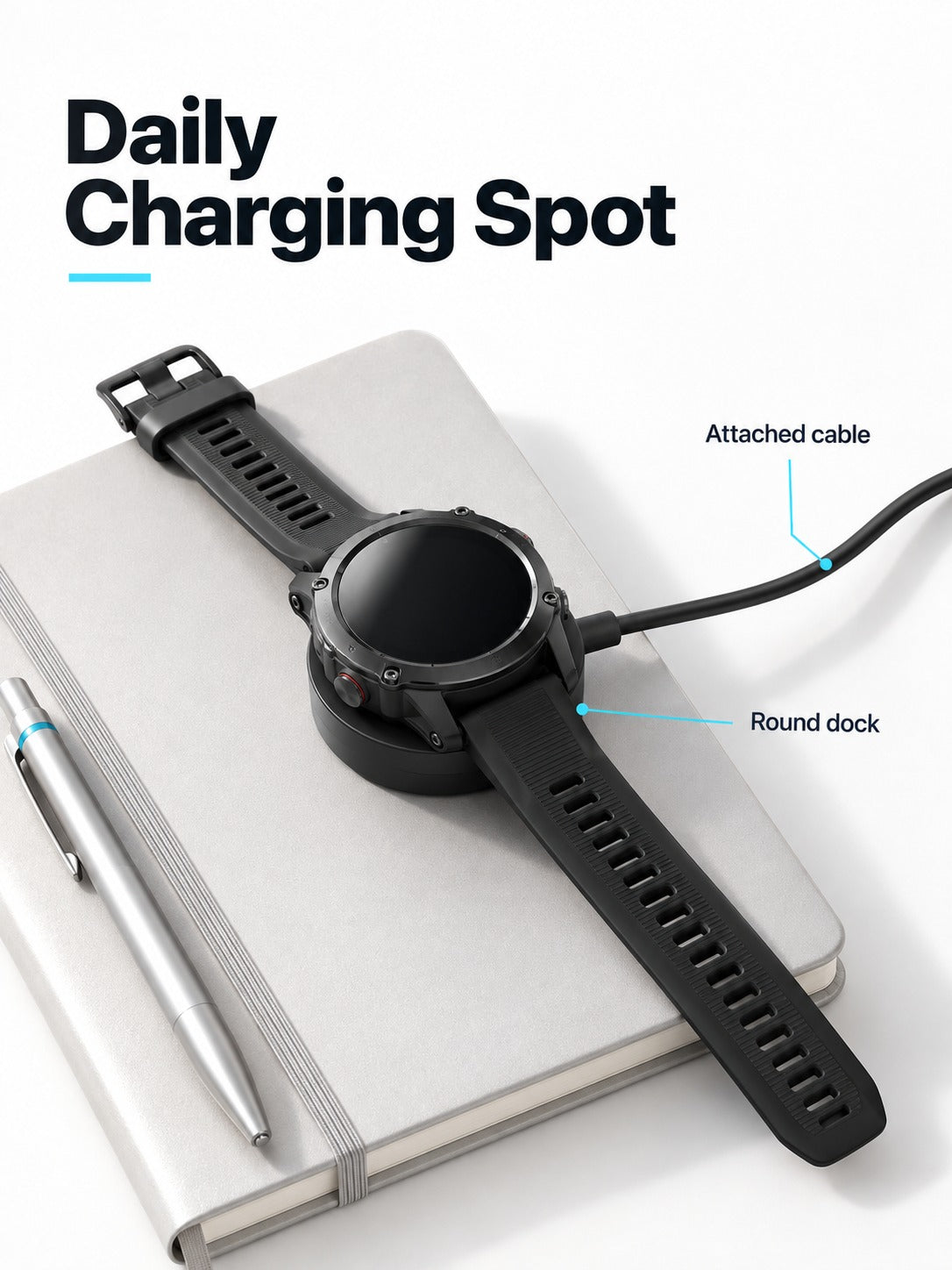 Garmin Watch Charger Dock: Replacement USB Charging Cable