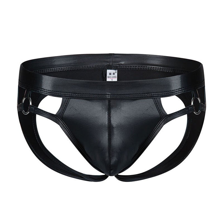 Men's Faux-Leather Jockstrap for Bold Erotic Style