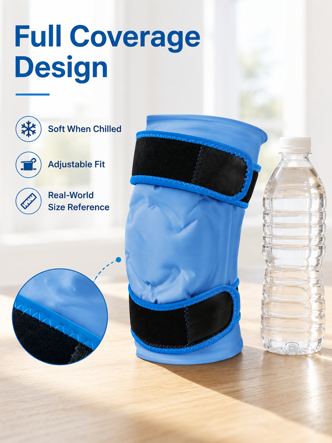 Knee Ice Gel Pack — 30+ Mins of Cold Therapy & Compression