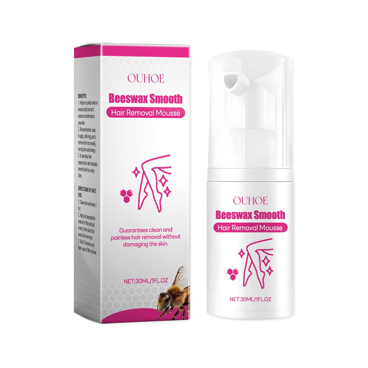 Gentle Depilatory Mousse for Painless Body Hair Removal