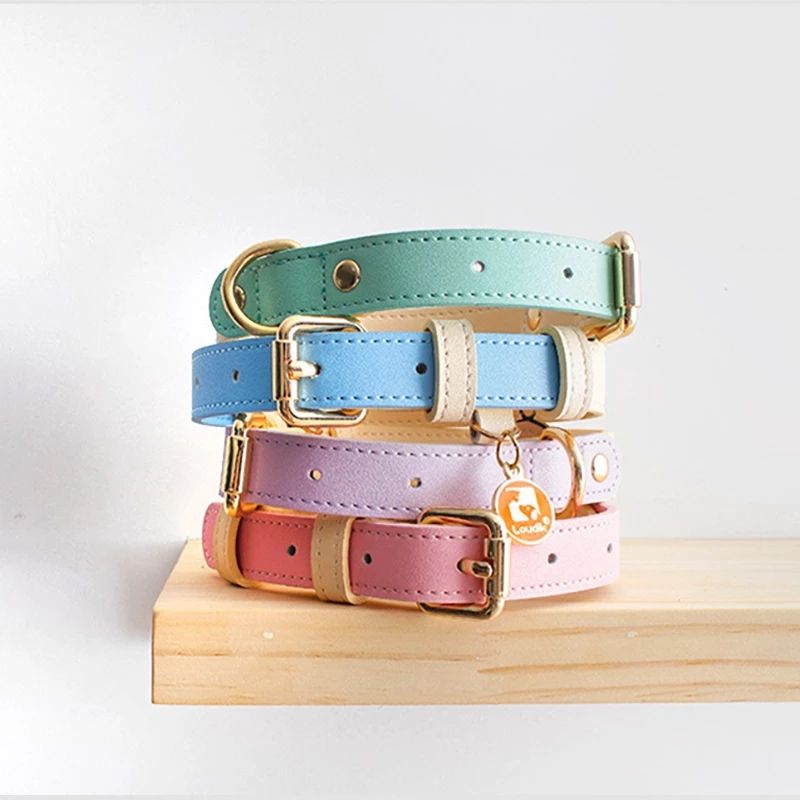 Genuine Leather Pet Collar With Stylish Secure Comfort