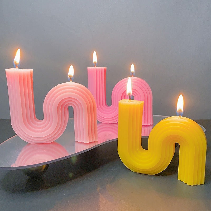 Geometric Scented Candle for Sculptural Home Decor