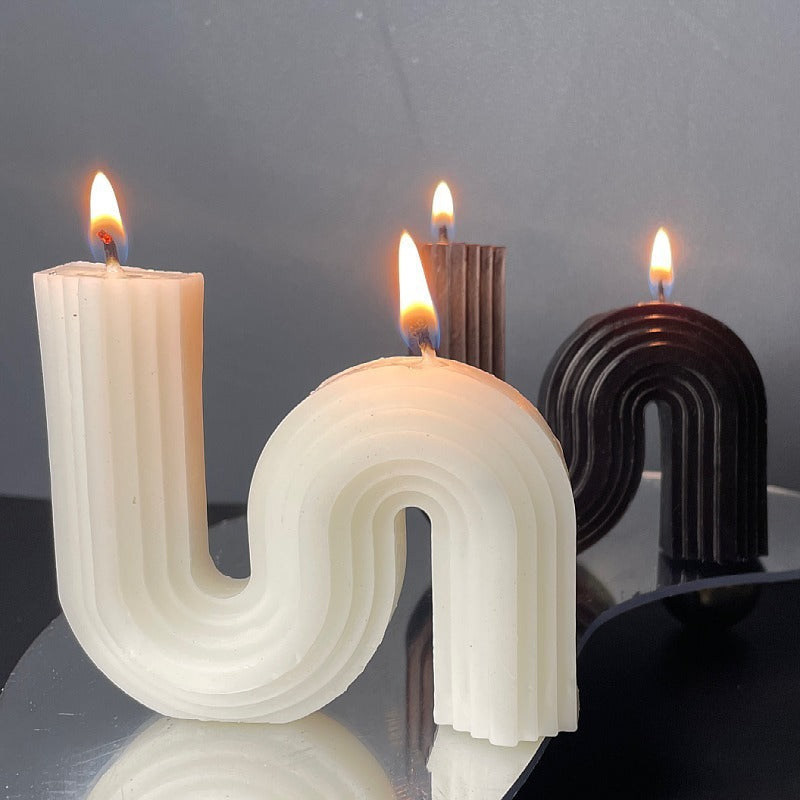 Geometric Scented Candle for Sculptural Home Decor