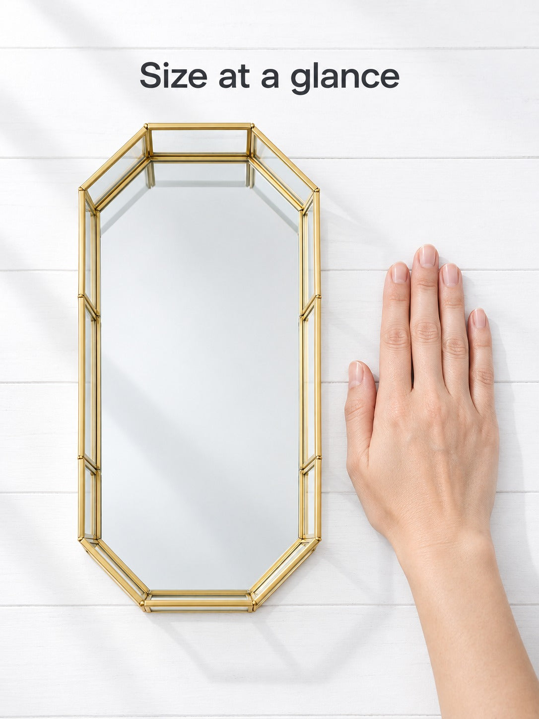 Geometric Brass Glass Vanity Tray Organizer for Perfume