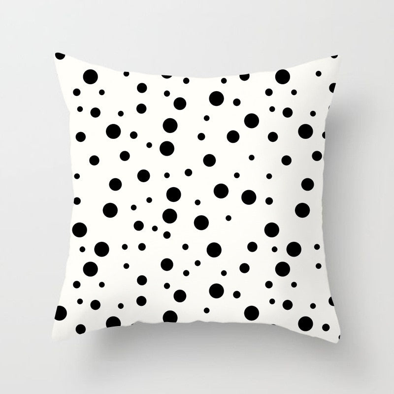 Black and White Geometric Throw Pillow Cover for Sofa