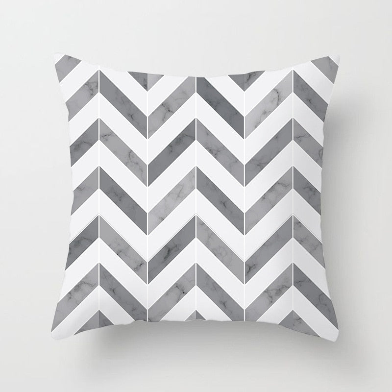 Black and White Geometric Throw Pillow Cover for Sofa