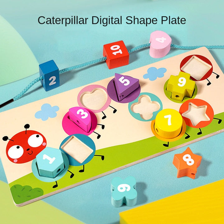 Wooden Shape Matching Toy for Number & Fine-Motor Play