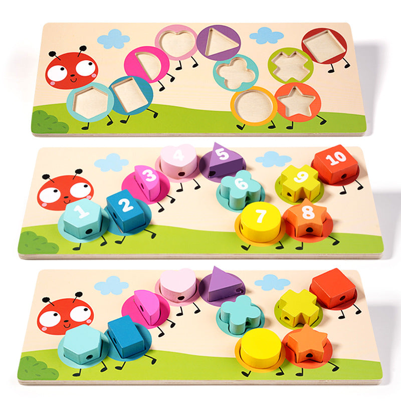 Wooden Shape Matching Toy for Number & Fine-Motor Play