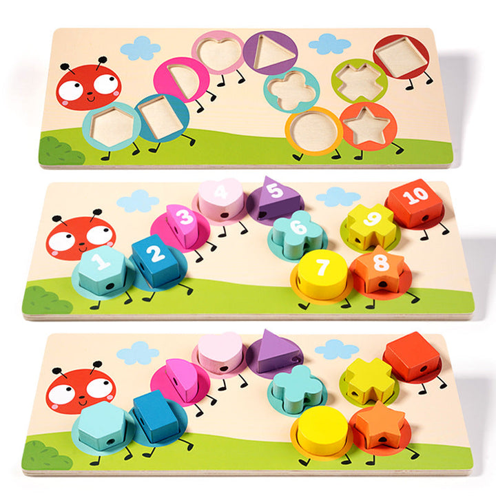 Wooden Shape Matching Toy for Number & Fine-Motor Play