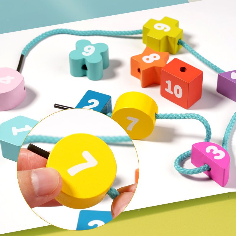 Wooden Shape Matching Toy for Number & Fine-Motor Play