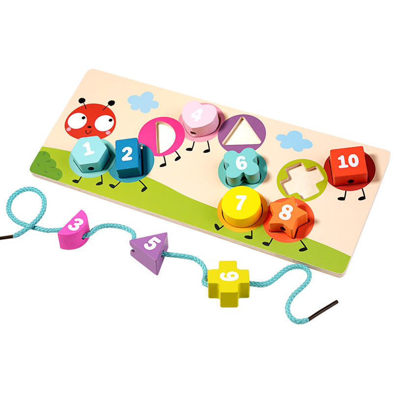 Wooden Shape Matching Toy for Number & Fine-Motor Play