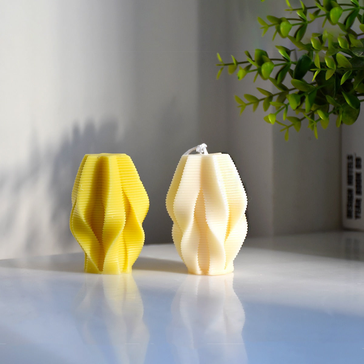 Geometric Pillar Candle Mold for Sculptural DIY Designs