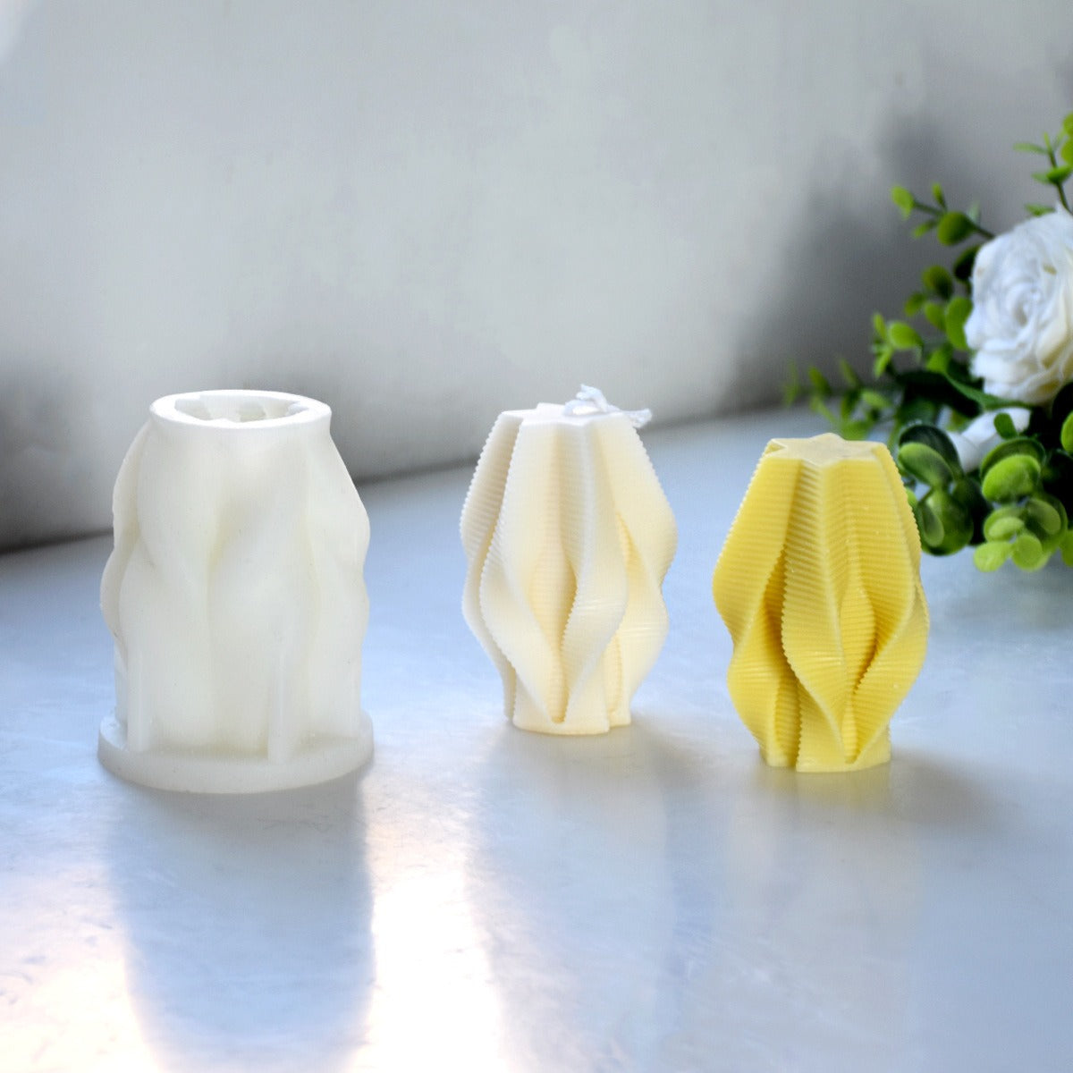 Geometric Pillar Candle Mold for Sculptural DIY Designs