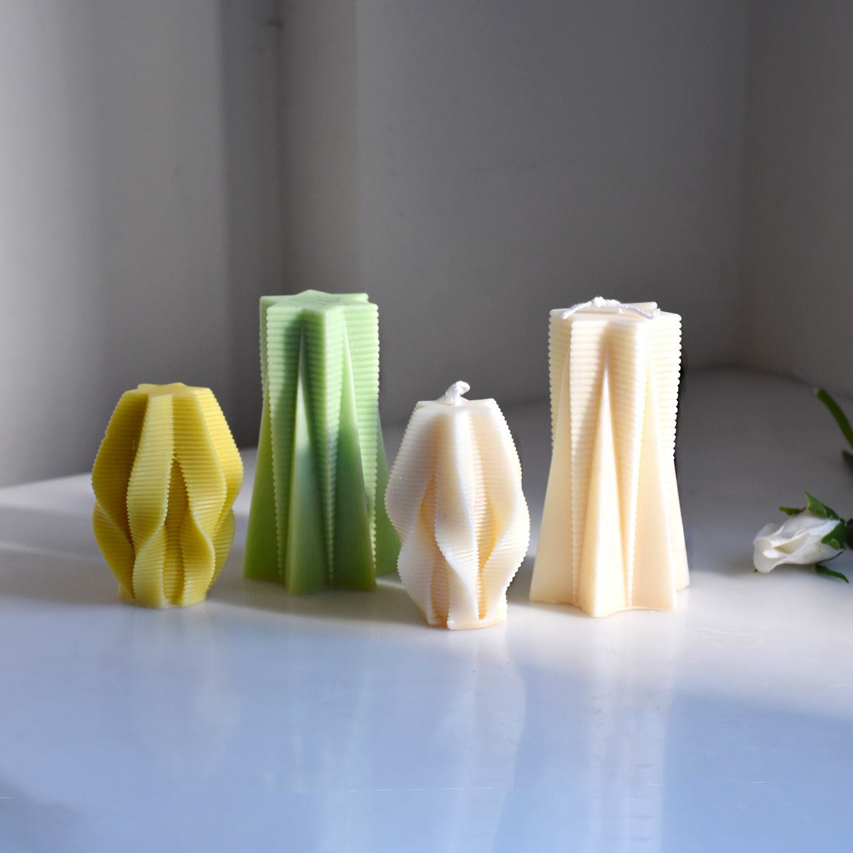 Geometric Pillar Candle Mold for Sculptural DIY Designs