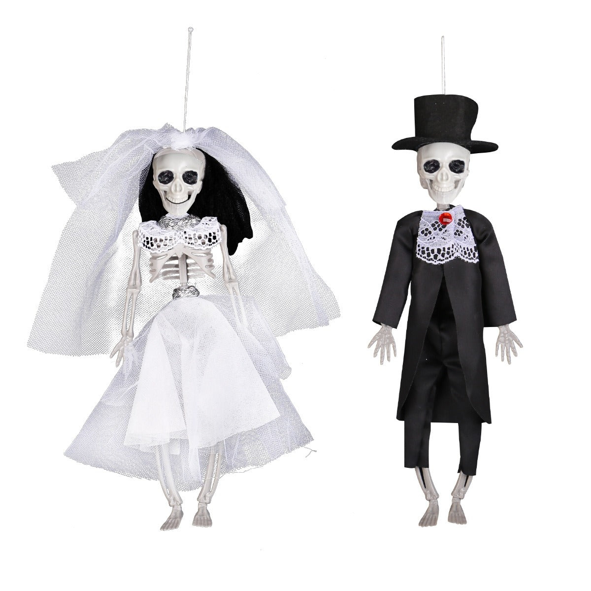 Skeleton Bride and Groom Haunted Wedding Scene Decorations