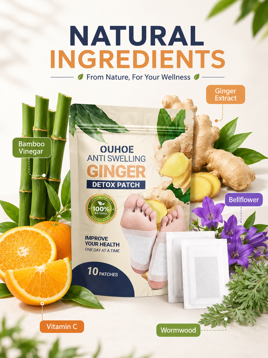 Ginger Foot Patches — Reduce Swelling & Boost Circulation