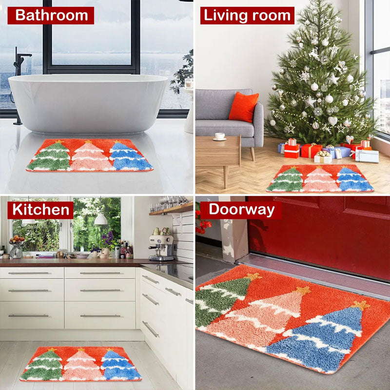 Gingerbread Reindeer Welcome Mat, Non-Slip Christmas