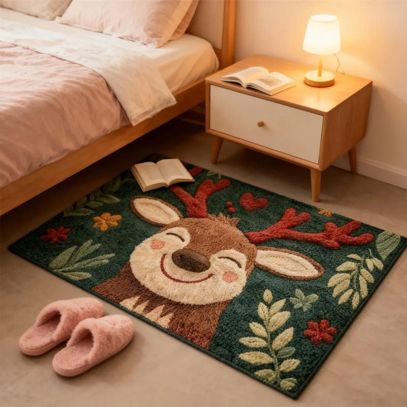 Gingerbread Reindeer Welcome Mat, Non-Slip Christmas