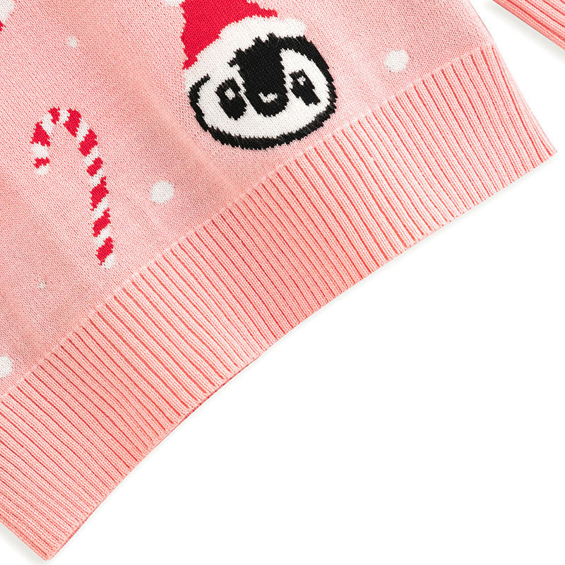 Girls' Christmas Sweater – Soft Knit Holiday Cartoon