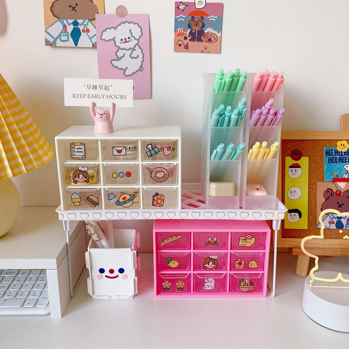 Clear 9-Drawer Desk Organizer for Stationery and Makeup