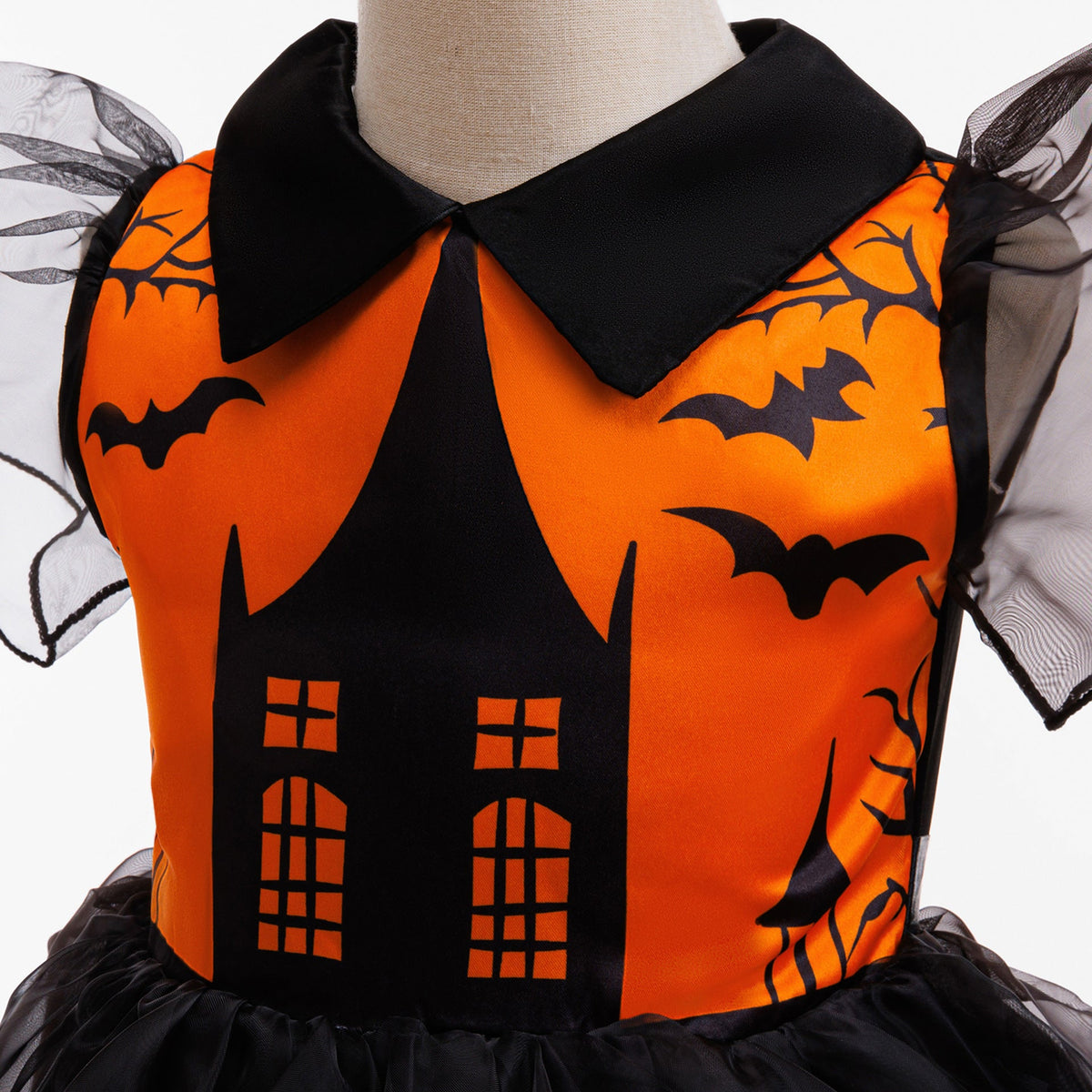 Girls' Halloween Cosplay Dress – Spooky Tulle Costume