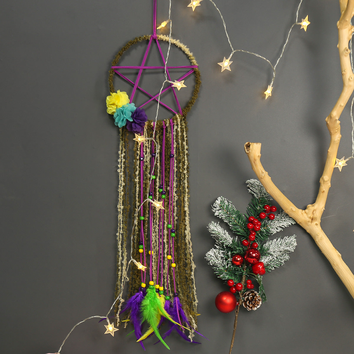 Girls Bedroom Dream Catcher Wall Decor With Feathers