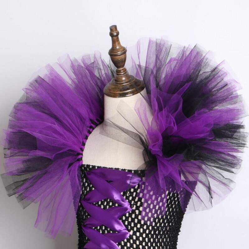 Girls Witch Costume Dress with Horned Headpiece Set