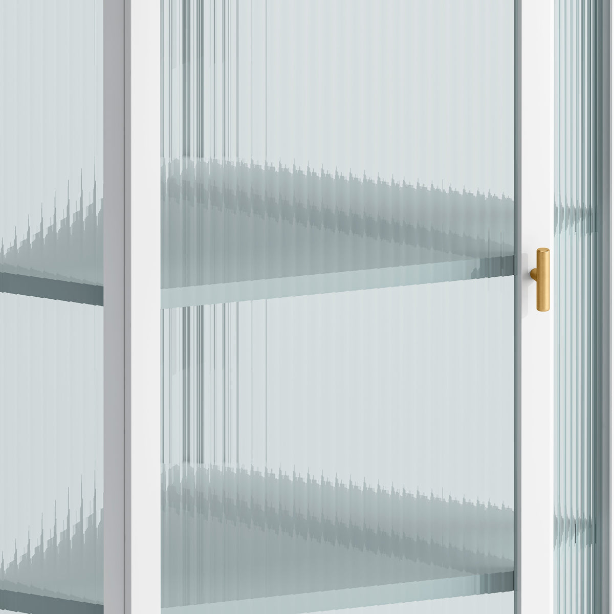 Four-Tier Glass Door Corner Wall Cabinet for Bathroom