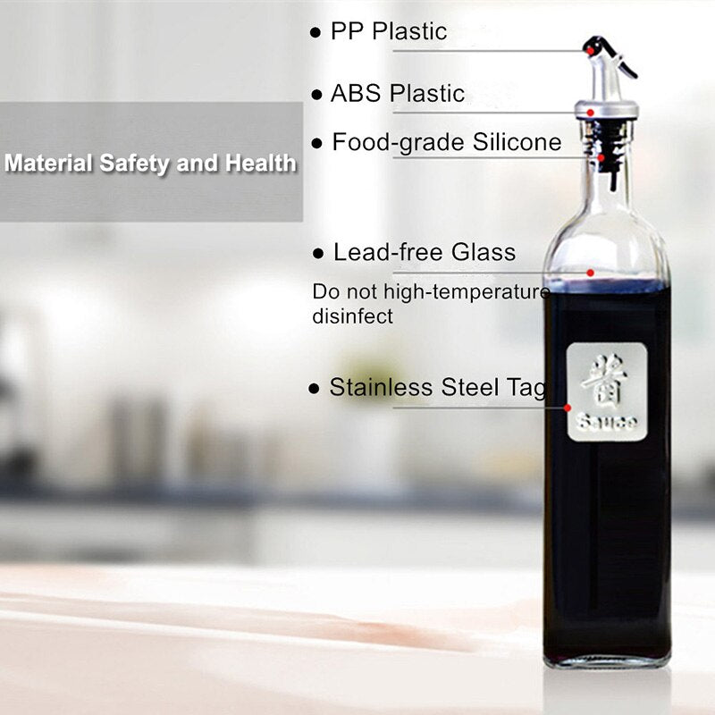 Glass Oil Dispenser Bottle with Dust-Proof Lid