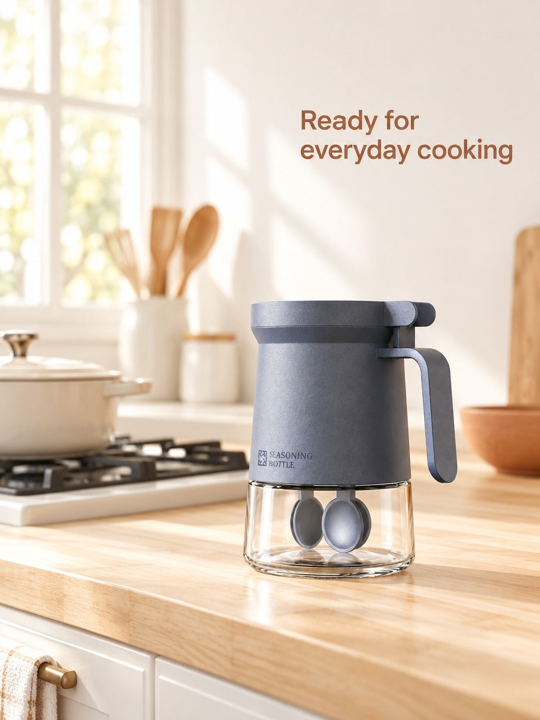 Glass Seasoning Jar Set With Moisture-Proof Lid & Spoons
