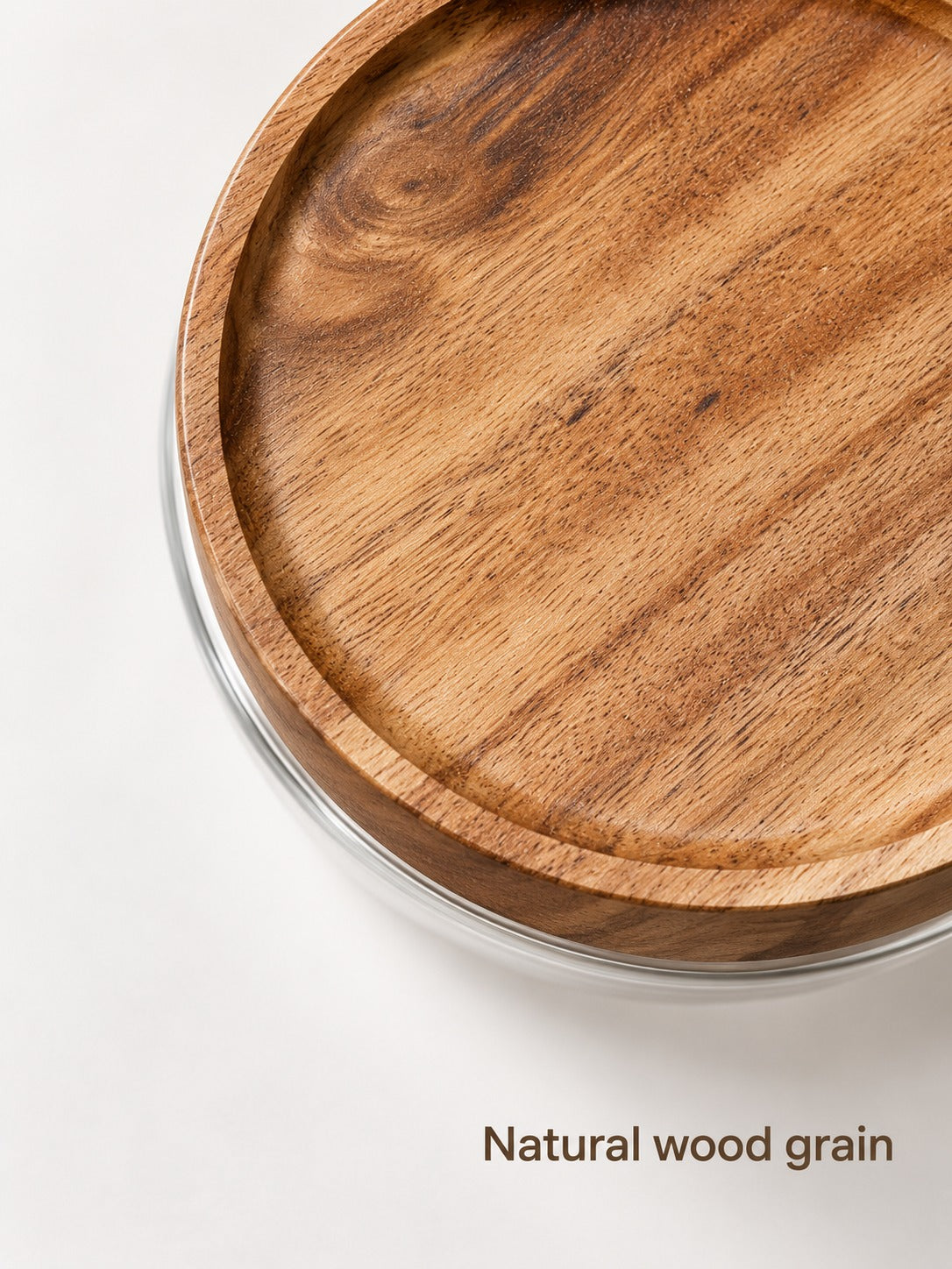Glass Storage Jars with Wood Lids for Grains & Tea