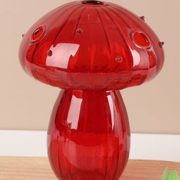 Mushroom Glass Vase for Colorful Sculptural Home Decor