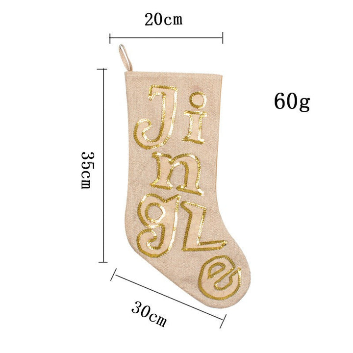 Glitter Letter Christmas Stocking Gift Bag Decoration