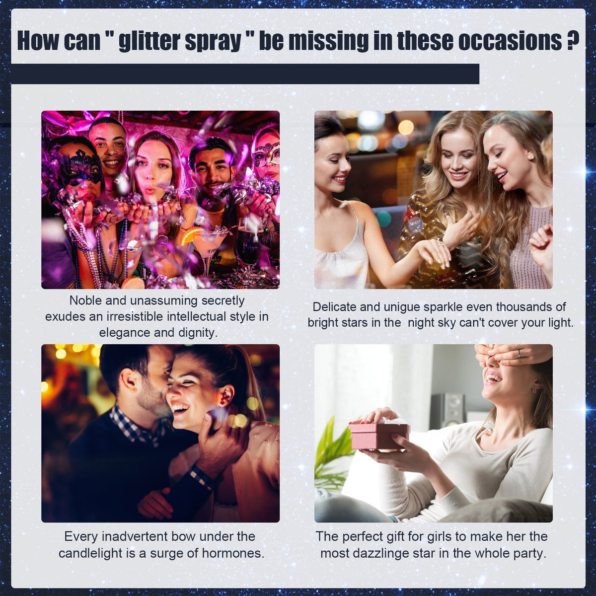 Glitter Spray Makeup & Body Shimmer for Party Looks