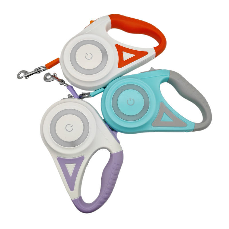 Glowing Retractable Dog Leash For Safer Night Walks