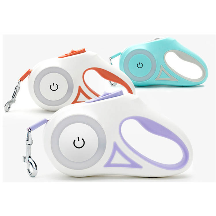 Glowing Retractable Dog Leash For Safer Night Walks