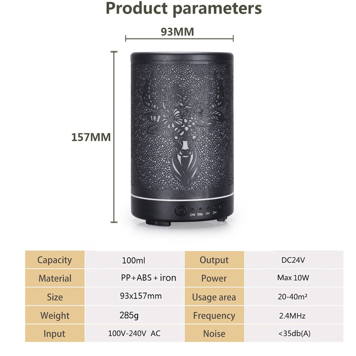 Sika Deer Aroma Diffuser Humidifier, 7-Color LED Light