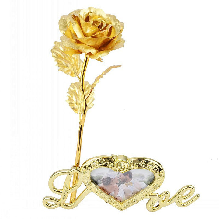Gold Rose Photo Frame Gift Box for Lasting Romantic Love